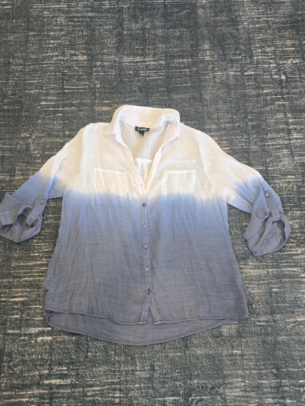 A. Byer White to Blue Ombre Button-Down Shirt